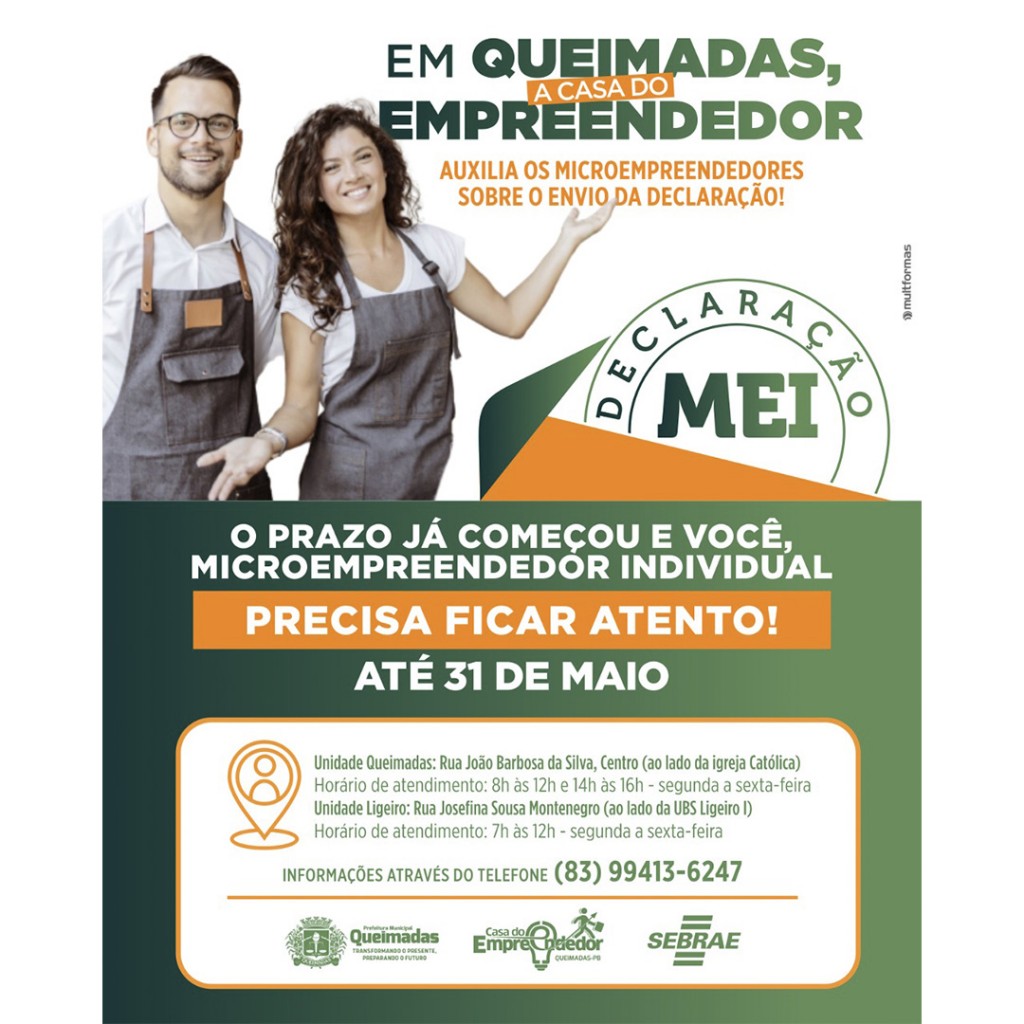 Casa do Empreendedor de Queimadas auxilia os microempreendedores individuais para envio da Declaração Anual do MEI